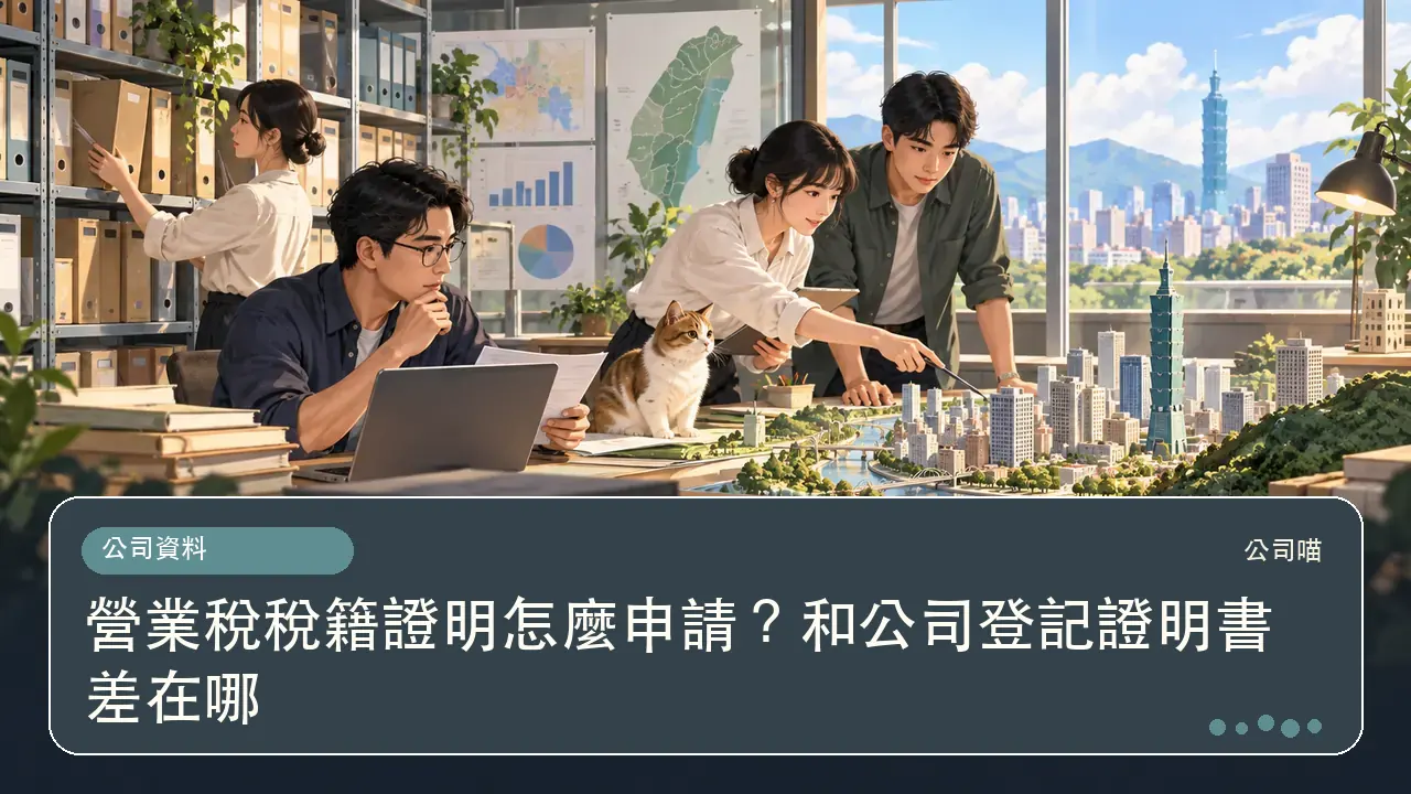 營業稅稅籍證明怎麼申請？和公司登記證明書差在哪主題插畫